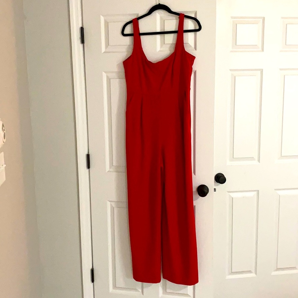 Red full length jumpsuit